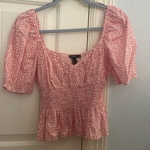 Forever 21 pink flower blouse